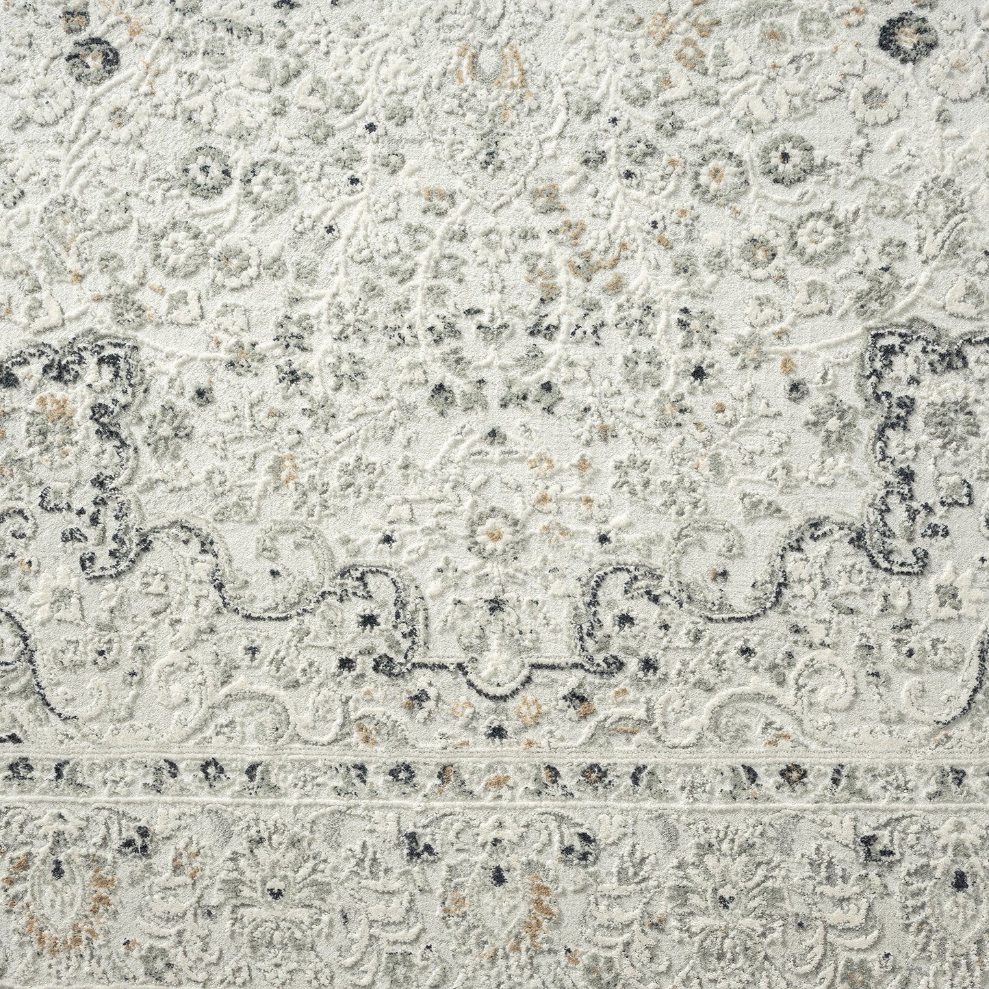 Isabella-81778 Traditional Power-Loomed Ivory/Gray/Taupe Cotton Indoor Area Rug - LR Home
