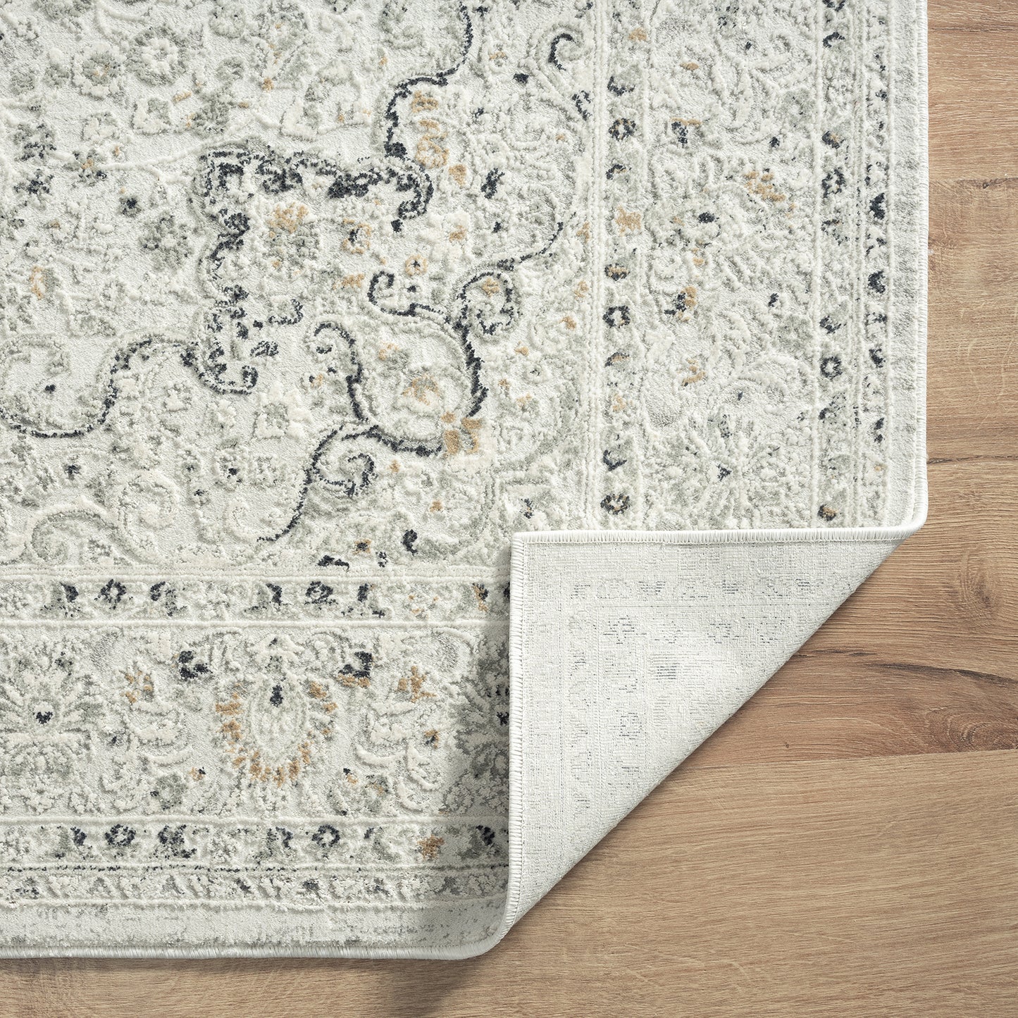 ISABE-81778 Transitional/Casual Machine Made Ivory/Gray/Taupe Polyester Blend Indoor Area Rugs - LR Home