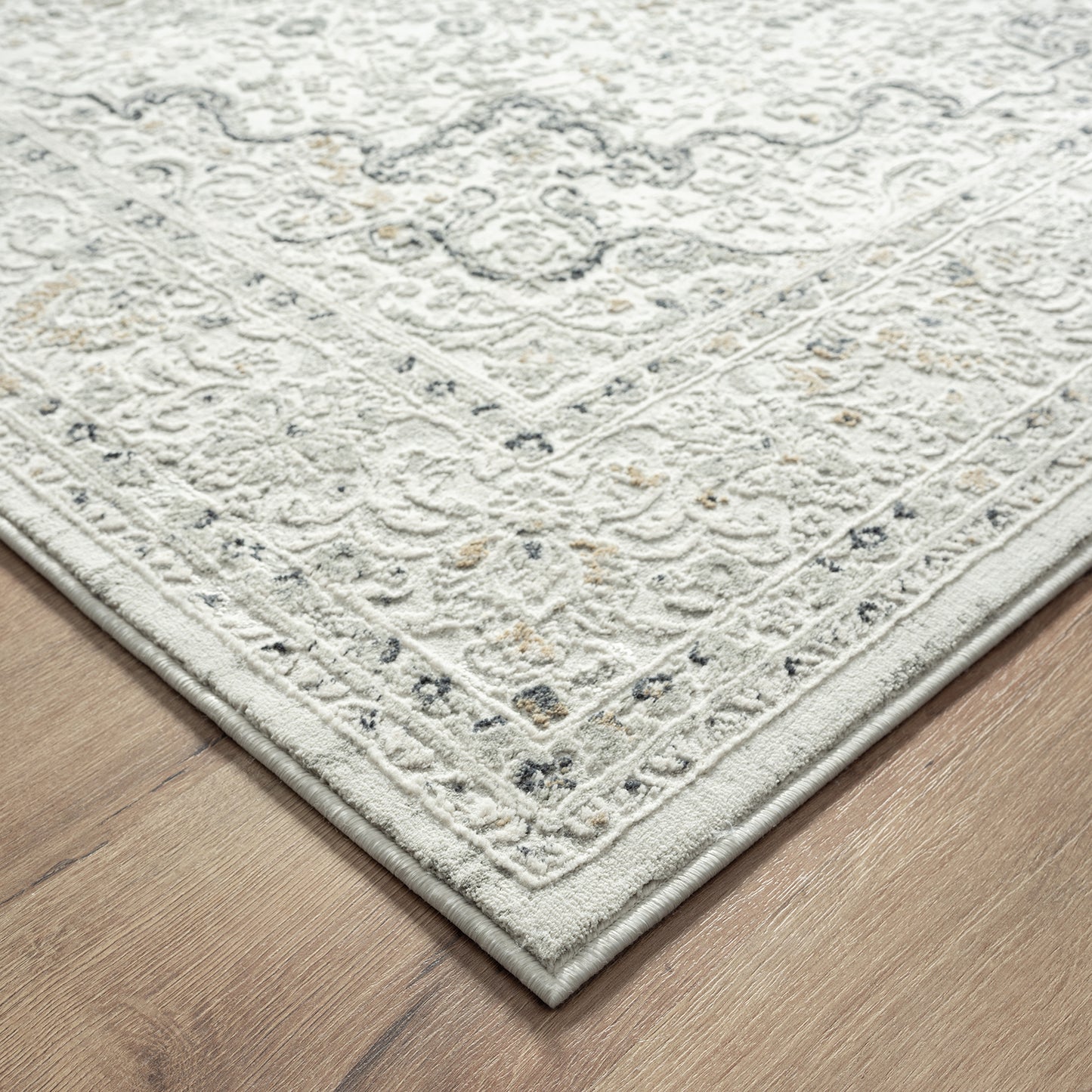 ISABE-81778 Transitional/Casual Machine Made Ivory/Gray/Taupe Polyester Blend Indoor Area Rugs - LR Home
