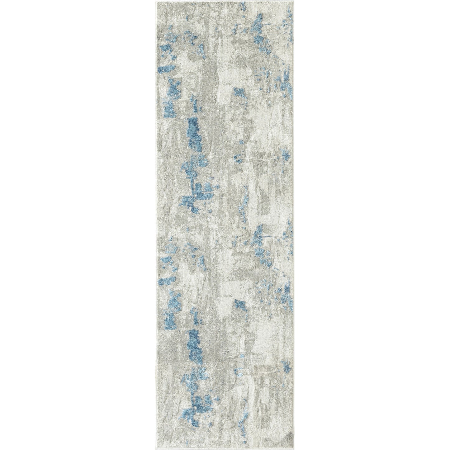 Isabella-81779 Contemporary Power-Loomed Ivory/Gray/Blue Cotton Indoor Area Rug - LR Home
