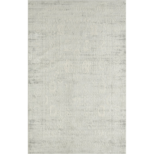 Distressed Hi-Low Traditional Botanical Area Rug - Silo view