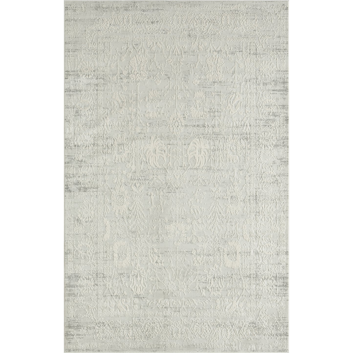 ISABE-81780 Transitional/Casual Machine Made Ivory/Gray Polyester Blend Indoor Area Rugs - LR Home