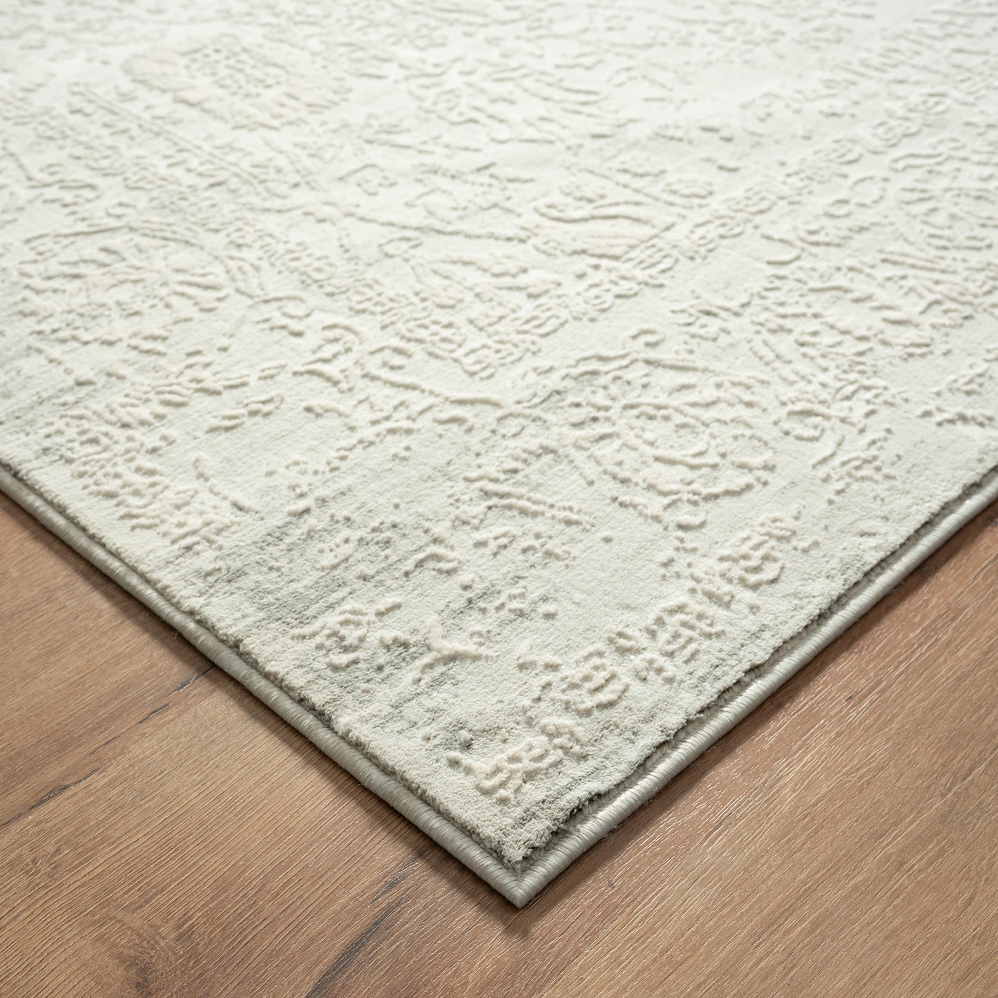 ISABE-81780 Transitional/Casual Machine Made Ivory/Gray Polyester Blend Indoor Area Rugs - LR Home