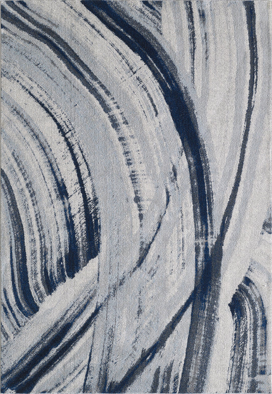 Illusions 6219 Ivory/Blue Elements Machine Woven Performance Area Rug - KAS