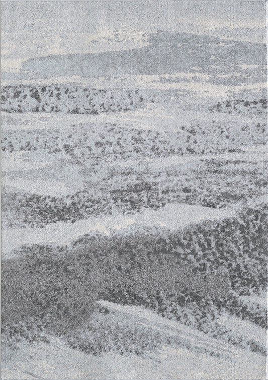 Illusions 6221 Blue/Grey Mist Machine Woven Performance Area Rug - KAS