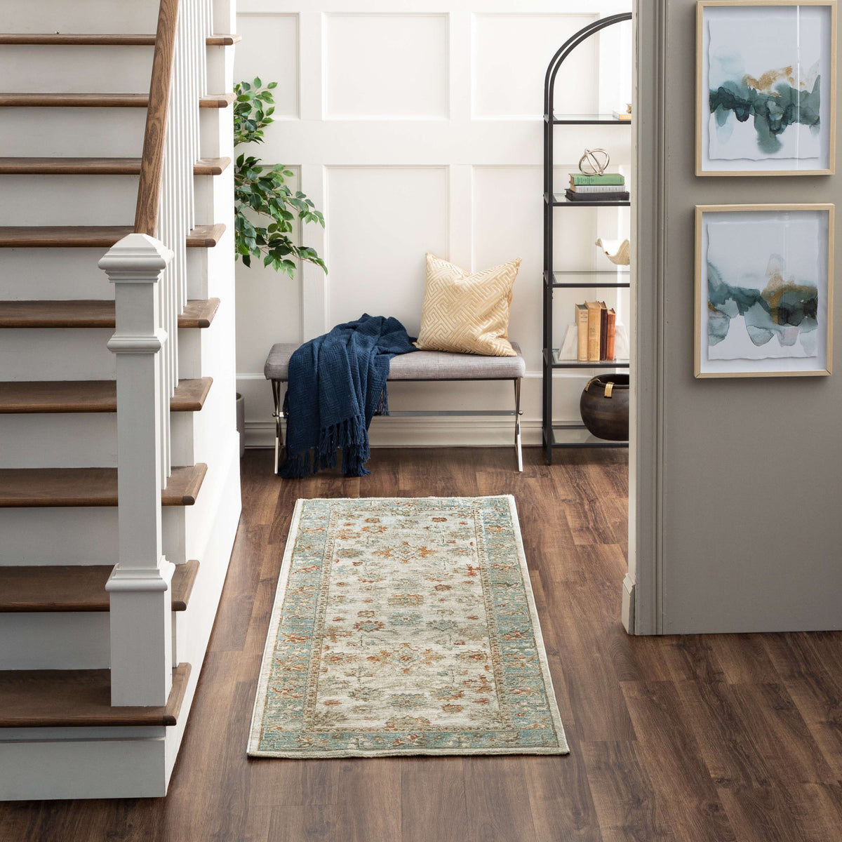 Adalia Iznik Cream Area Rug