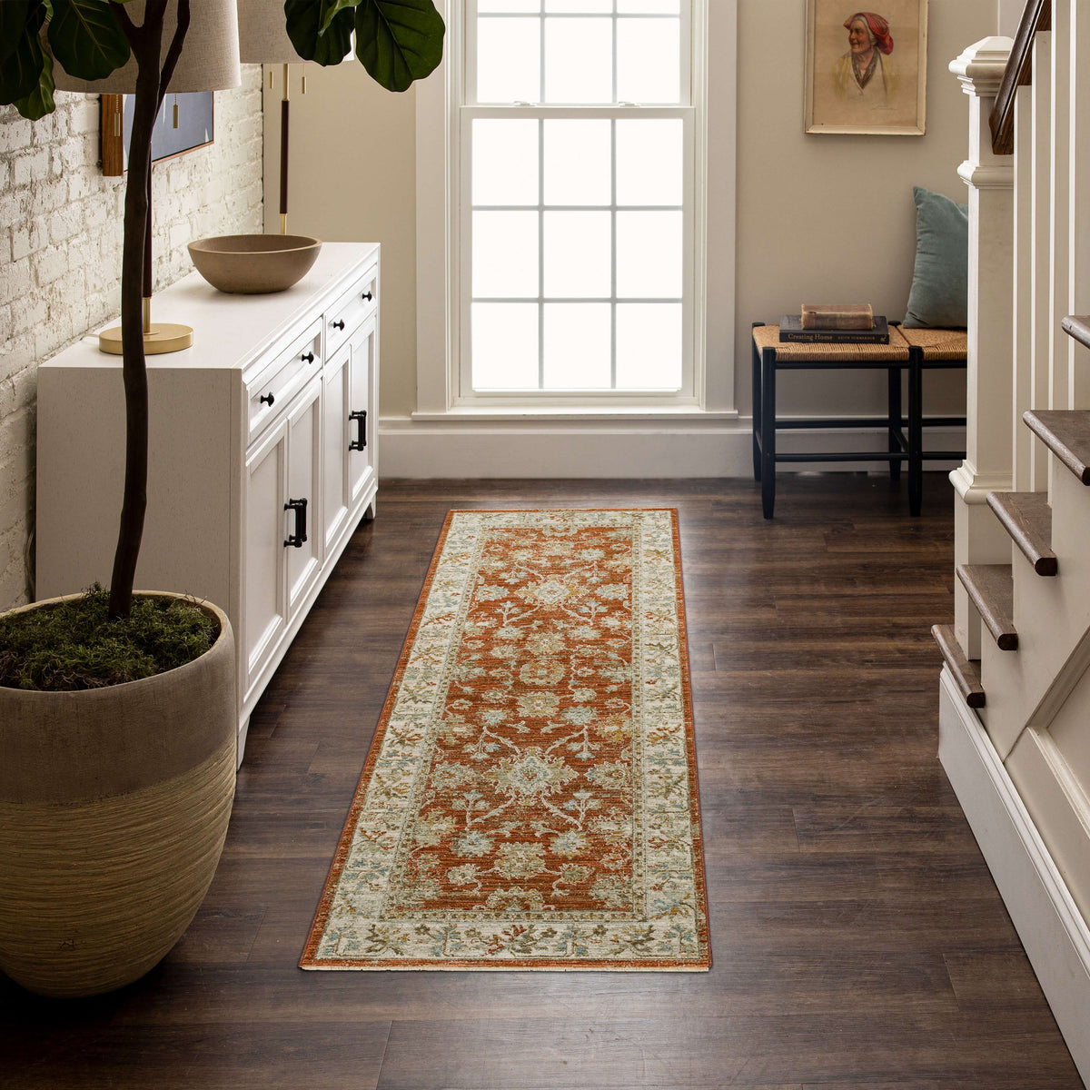 Adalia Iznik Rust Area Rug