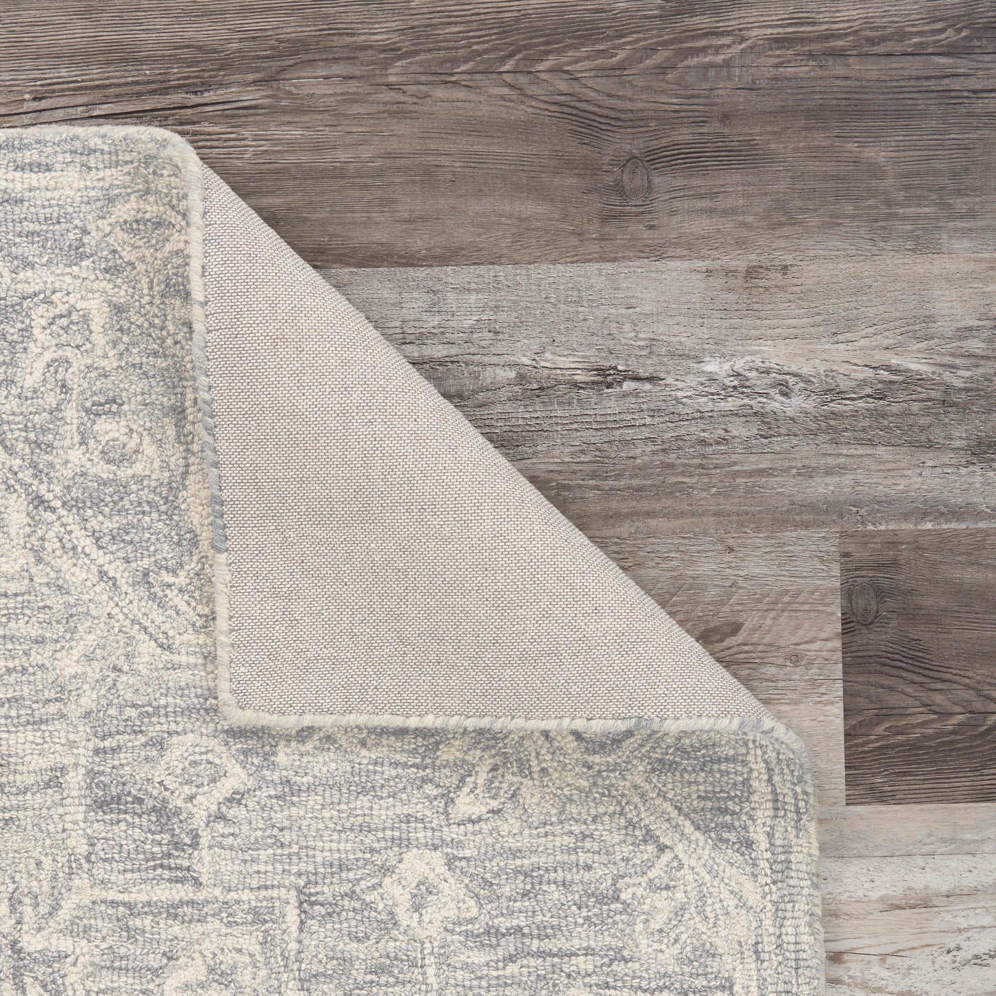 JUNIP-81571 Transitional/Casual Hand-Woven Silver/Gray Wool Indoor Area Rugs - LR Home