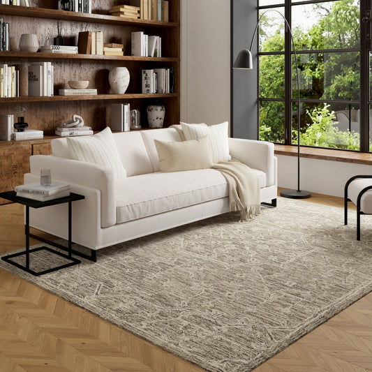 Juniper-82883 Vintage Hand-Tufted Brown Cotton Indoor Area Rug - LR Home