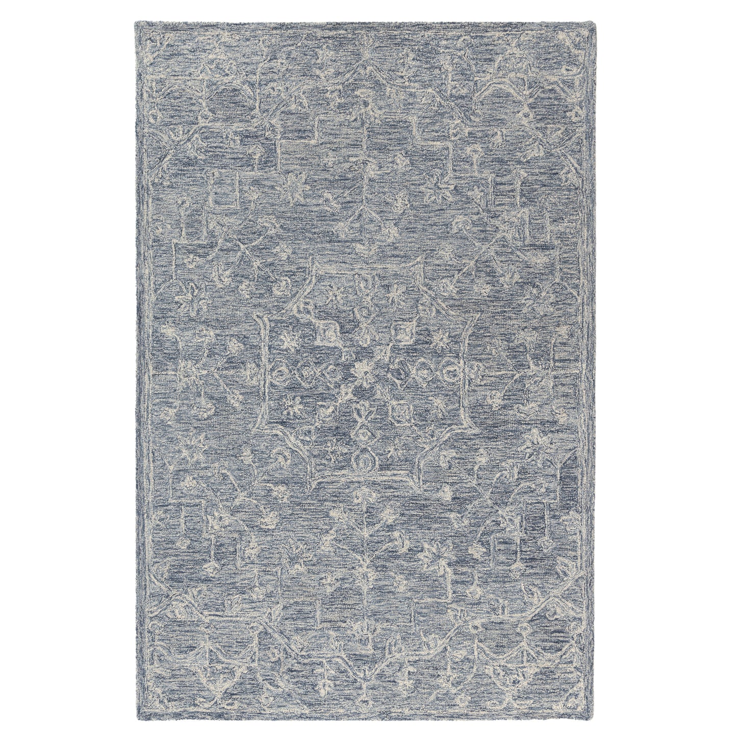 Juniper-82884 Vintage Hand-Tufted Blue Cotton Indoor Area Rug - LR Home