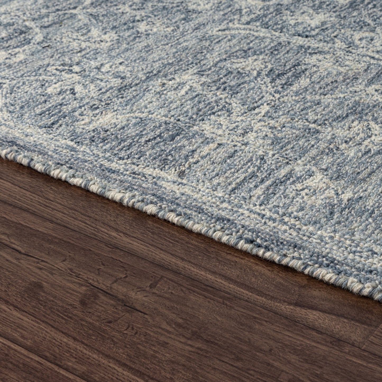 Juniper-82884 Vintage Hand-Tufted Blue Cotton Indoor Area Rug - LR Home