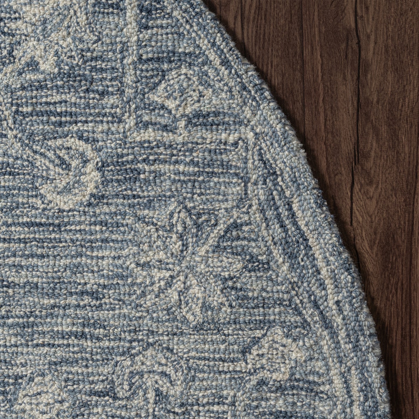 Juniper-82884 Vintage Hand-Tufted Blue Cotton Indoor Area Rug - LR Home