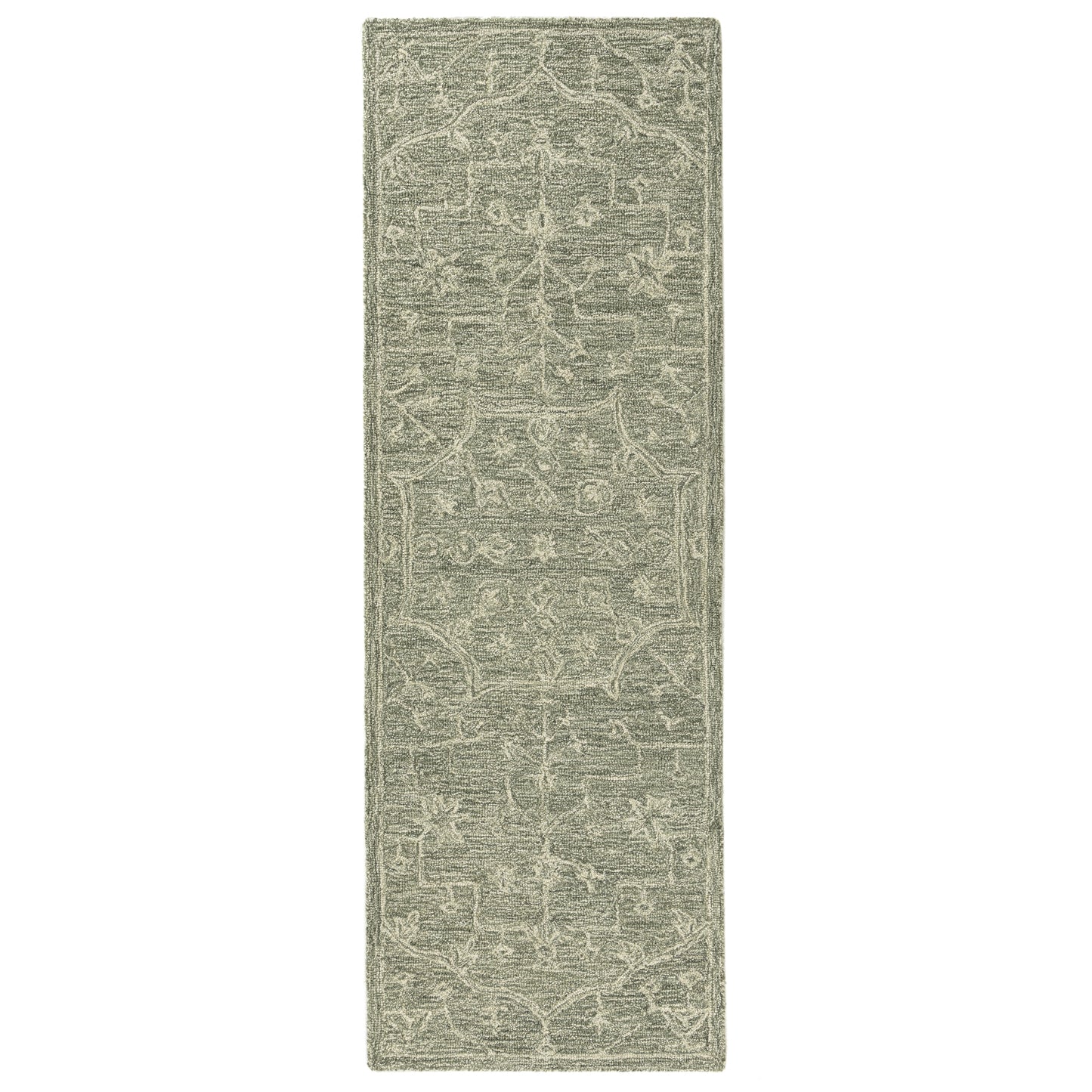 Juniper-82906 Vintage Hand-Tufted Green Cotton Indoor Area Rug - LR Home