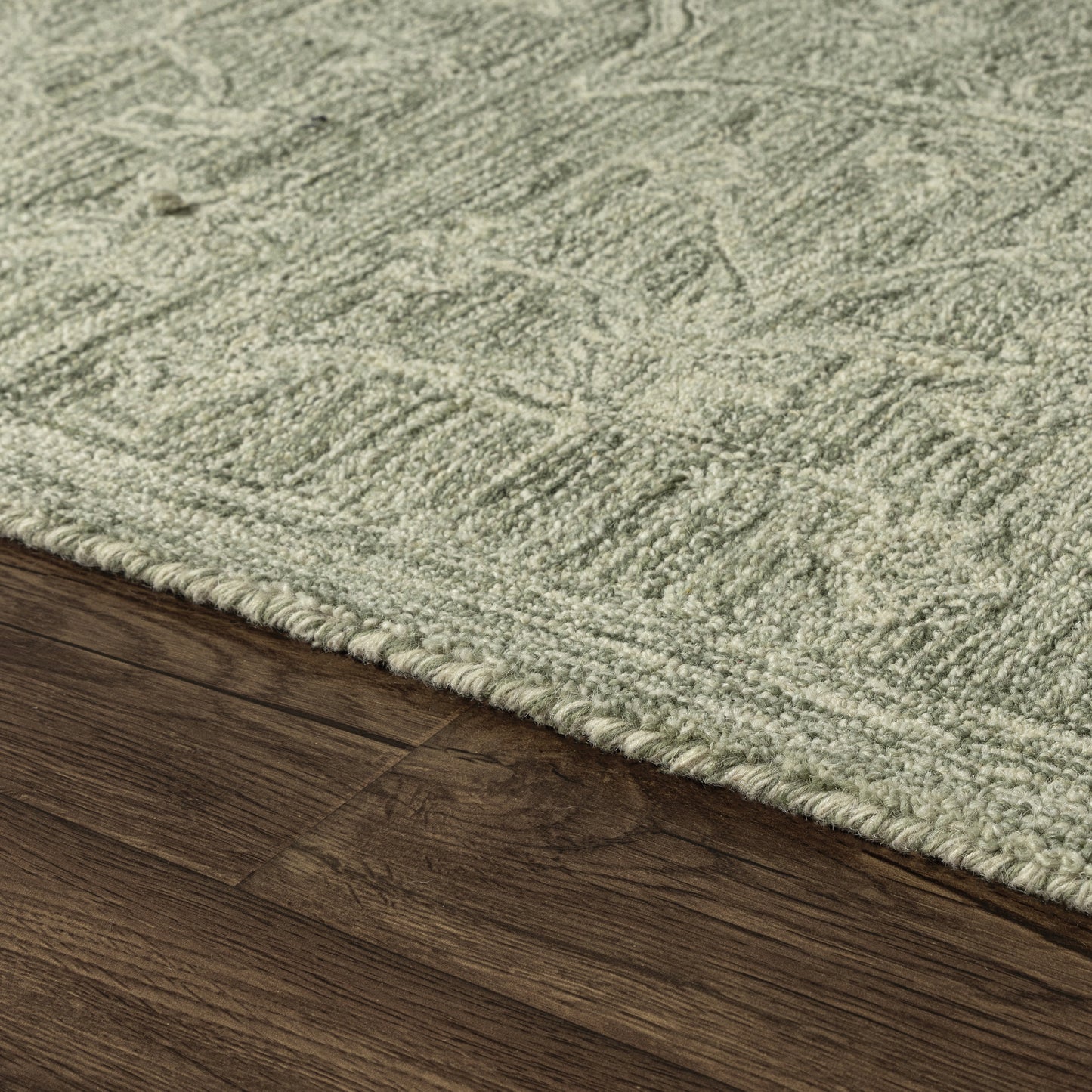 Juniper-82906 Vintage Hand-Tufted Green Cotton Indoor Area Rug - LR Home