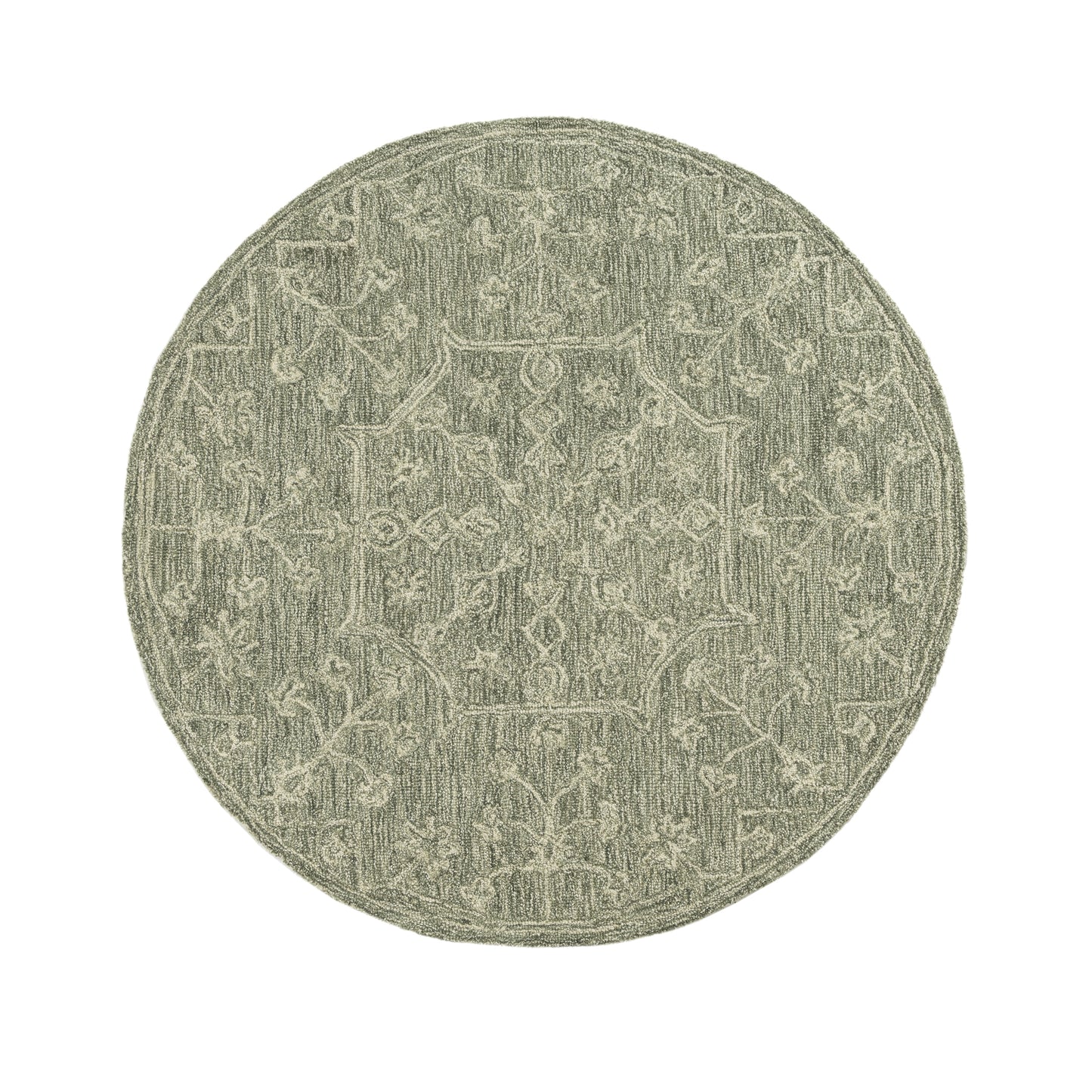 Juniper-82906 Vintage Hand-Tufted Green Cotton Indoor Area Rug - LR Home