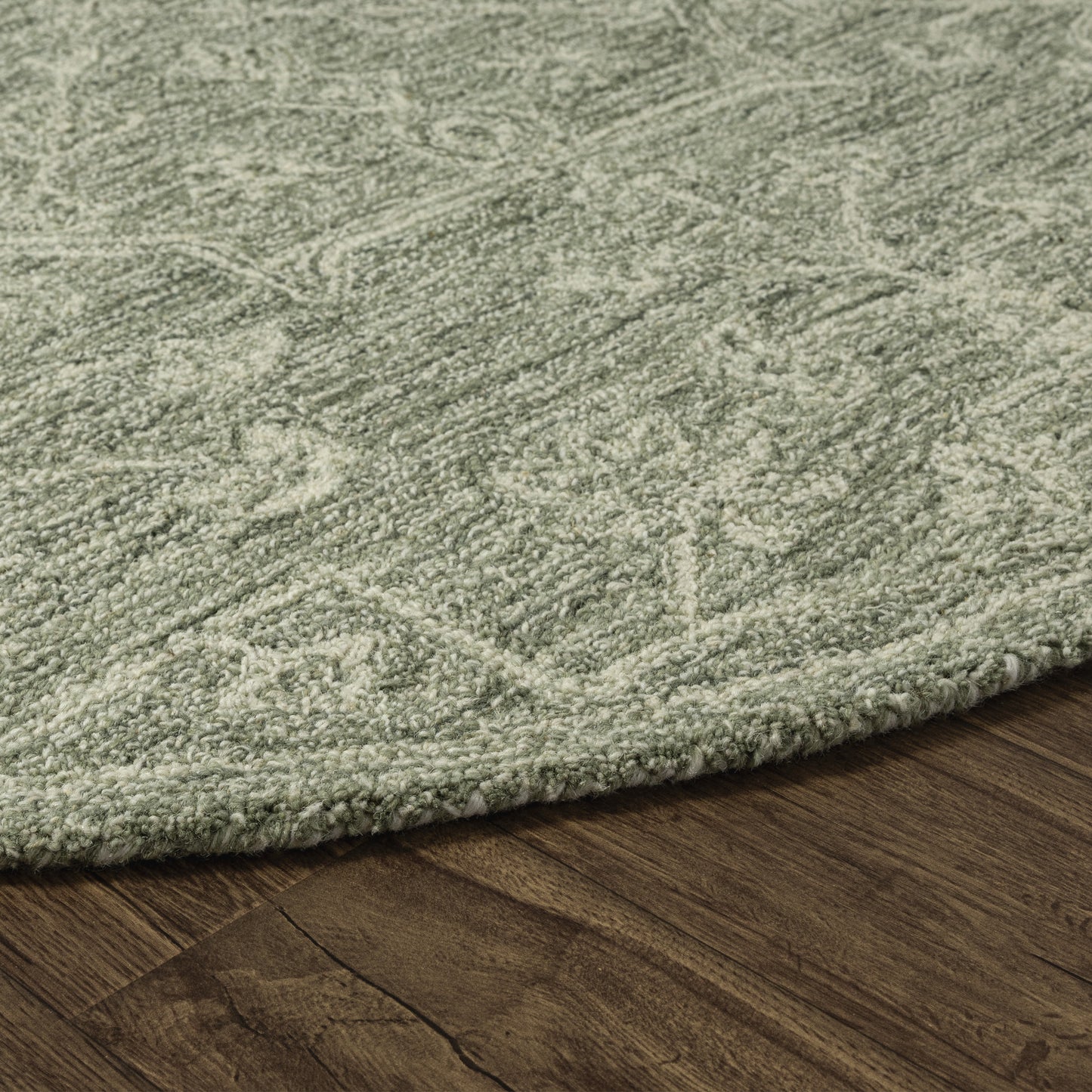 Juniper-82906 Vintage Hand-Tufted Green Cotton Indoor Area Rug - LR Home