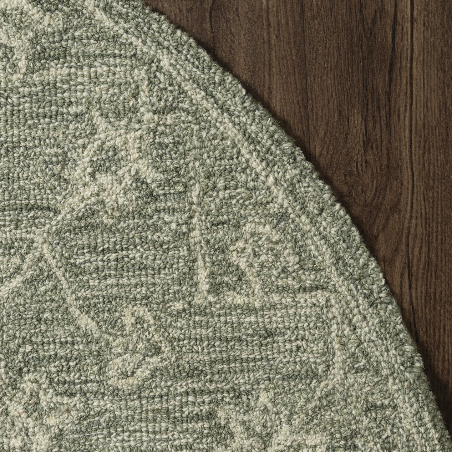 Juniper-82906 Vintage Hand-Tufted Green Cotton Indoor Area Rug - LR Home