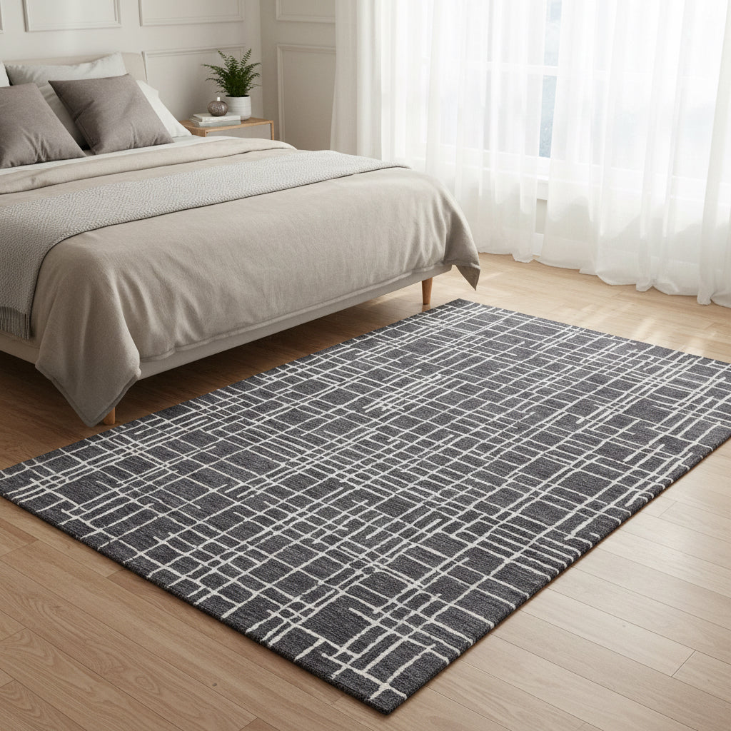 Jazz JZZ971 Charcoal Hand-Tufted Rug - Rizzy