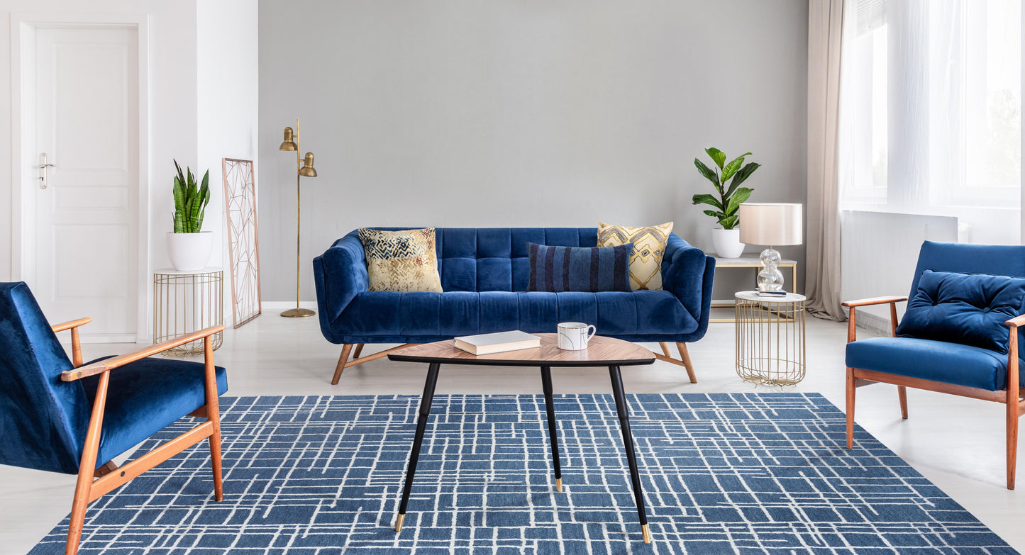 Jazz JZZ972 Blue Hand-Tufted Rug - Rizzy