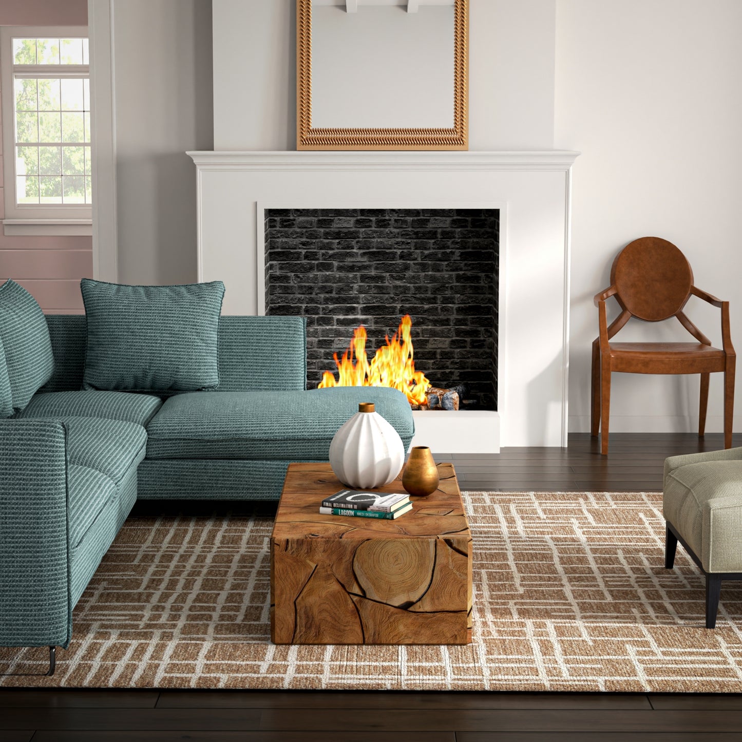 Jazz JZZ974 Brown/Natural Hand-Tufted Rug - Rizzy