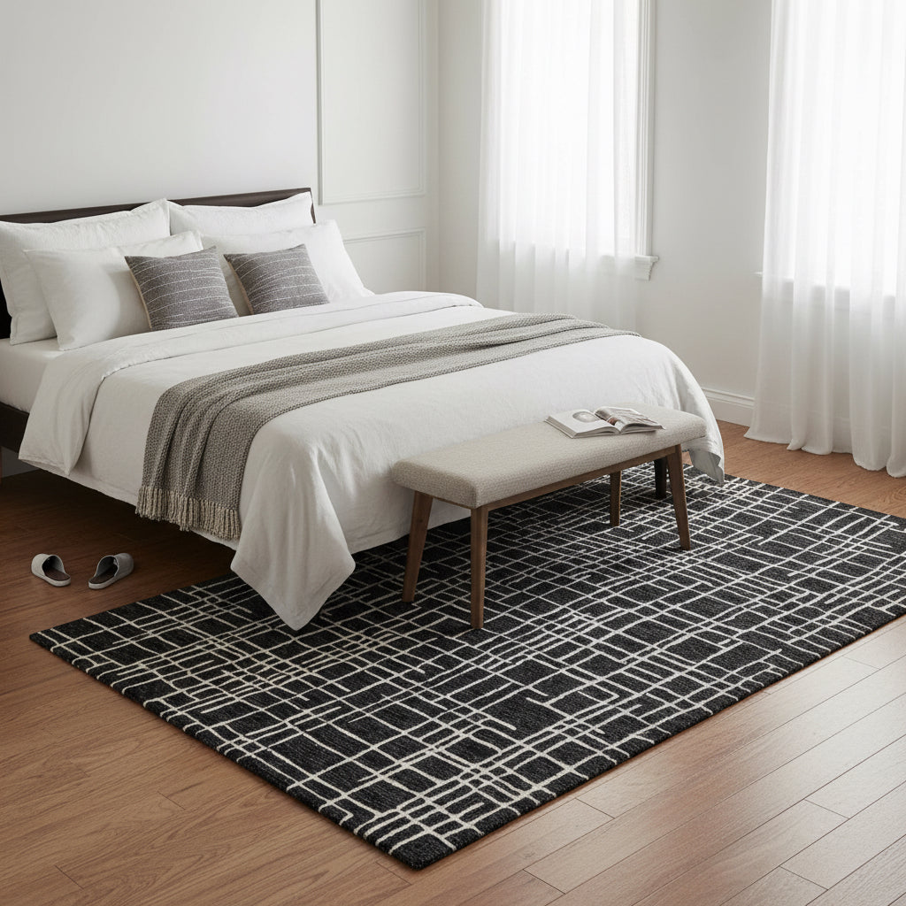 Jazz JZZ976 Black Hand-Tufted Rug - Rizzy