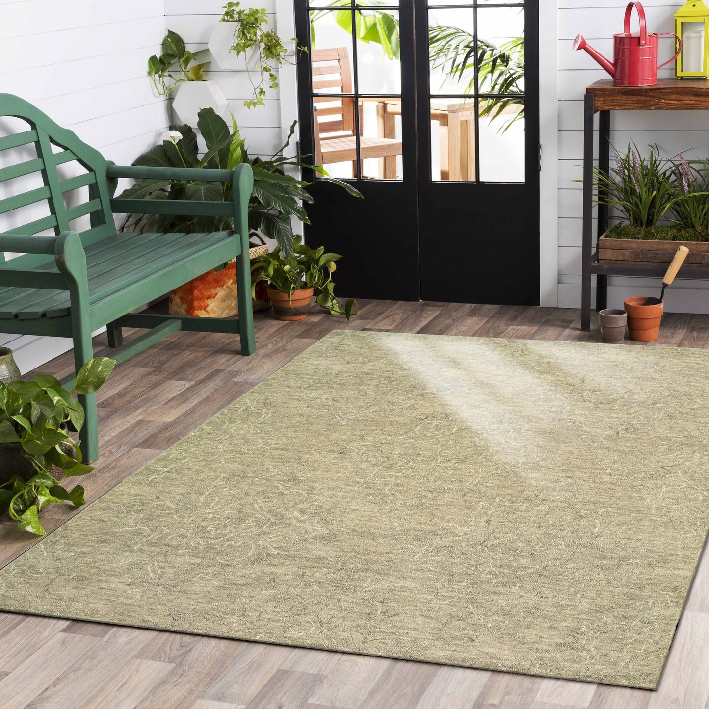 Karma-21041 Modern Hand-Tufted Light Gray Cotton Indoor Area Rug - LR Home