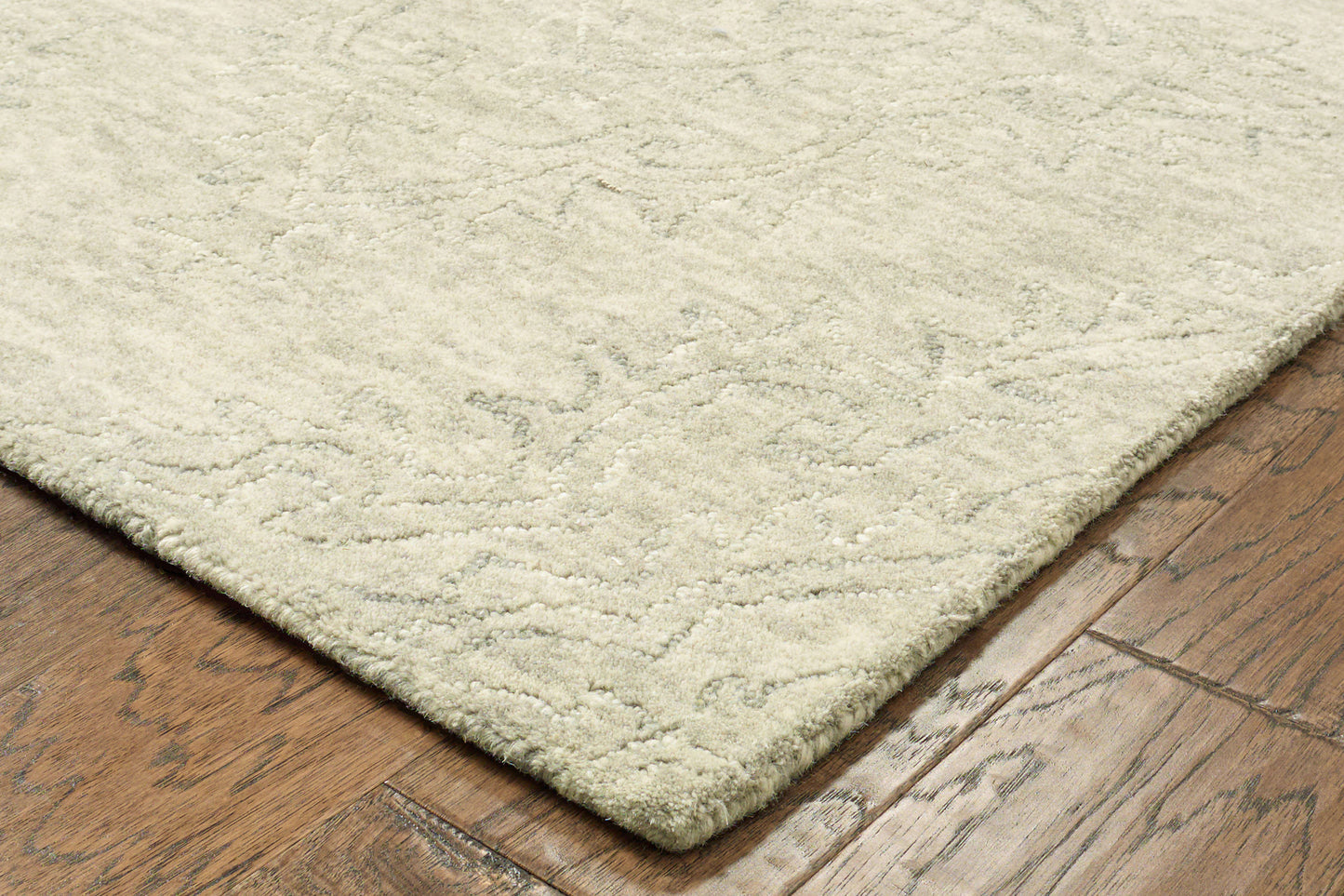 Karma-21041 Modern Hand-Tufted Light Gray Cotton Indoor Area Rug - LR Home