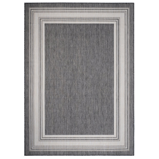 Framing Striped Bordered Indoor Outdoor Rug - Silo view