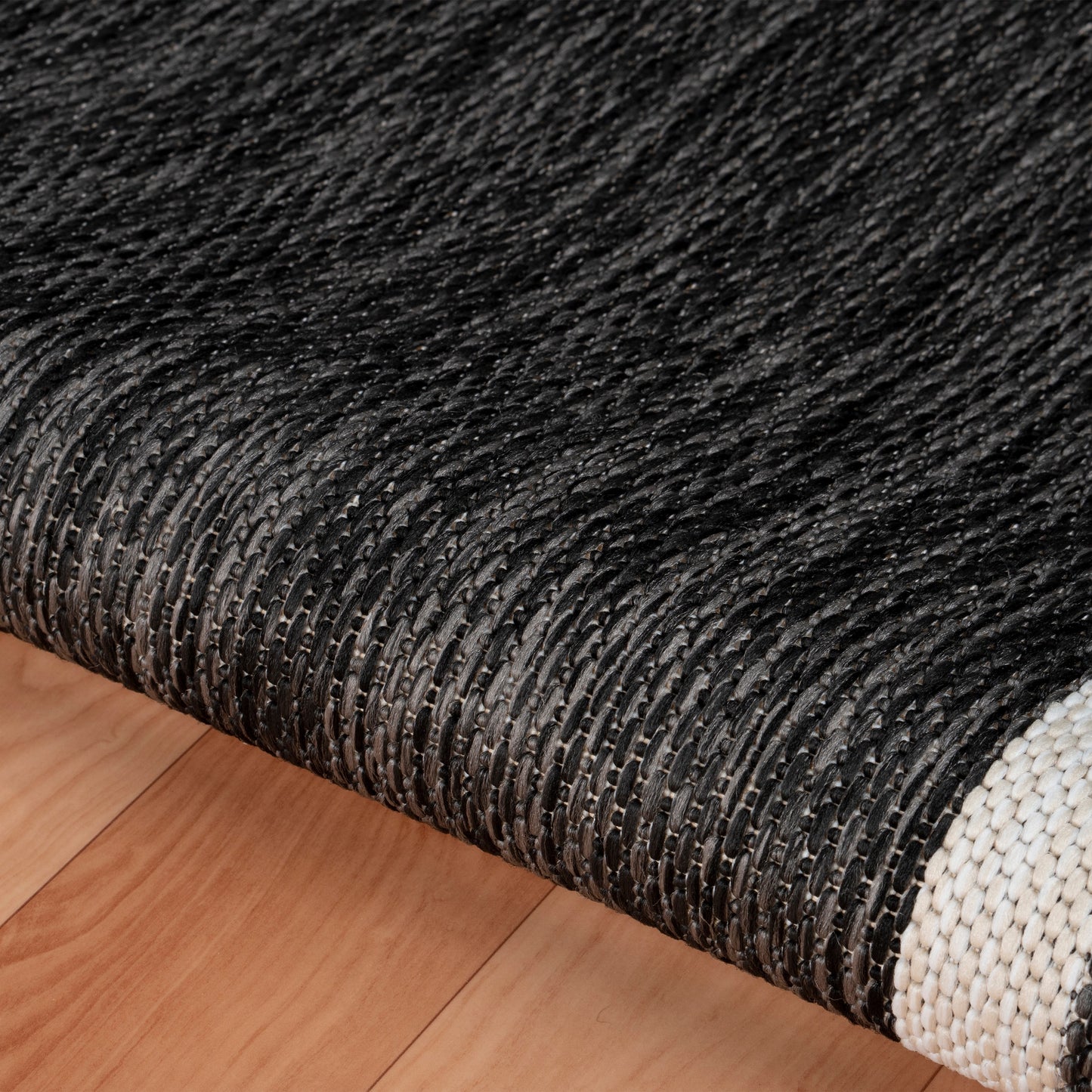 KILIM-81758 Modern/Contemporary Machine Made Anthracite/Gray/White/Cream Poly Blend Indoor/Outdoor Area Rugs - LR Home
