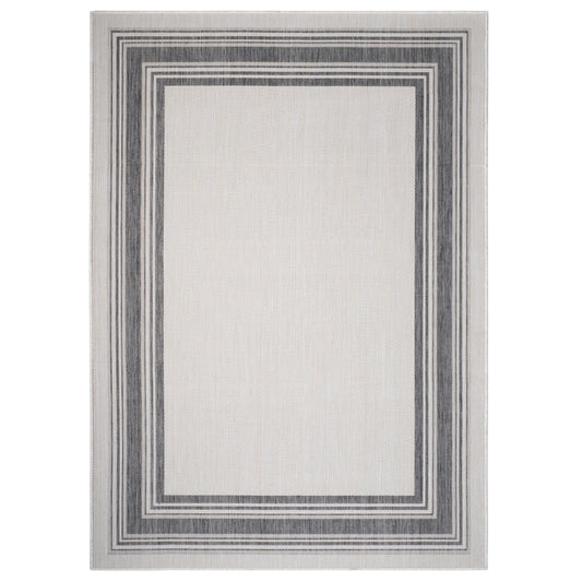 Framing Striped Bordered Indoor Outdoor Rug - Silo view