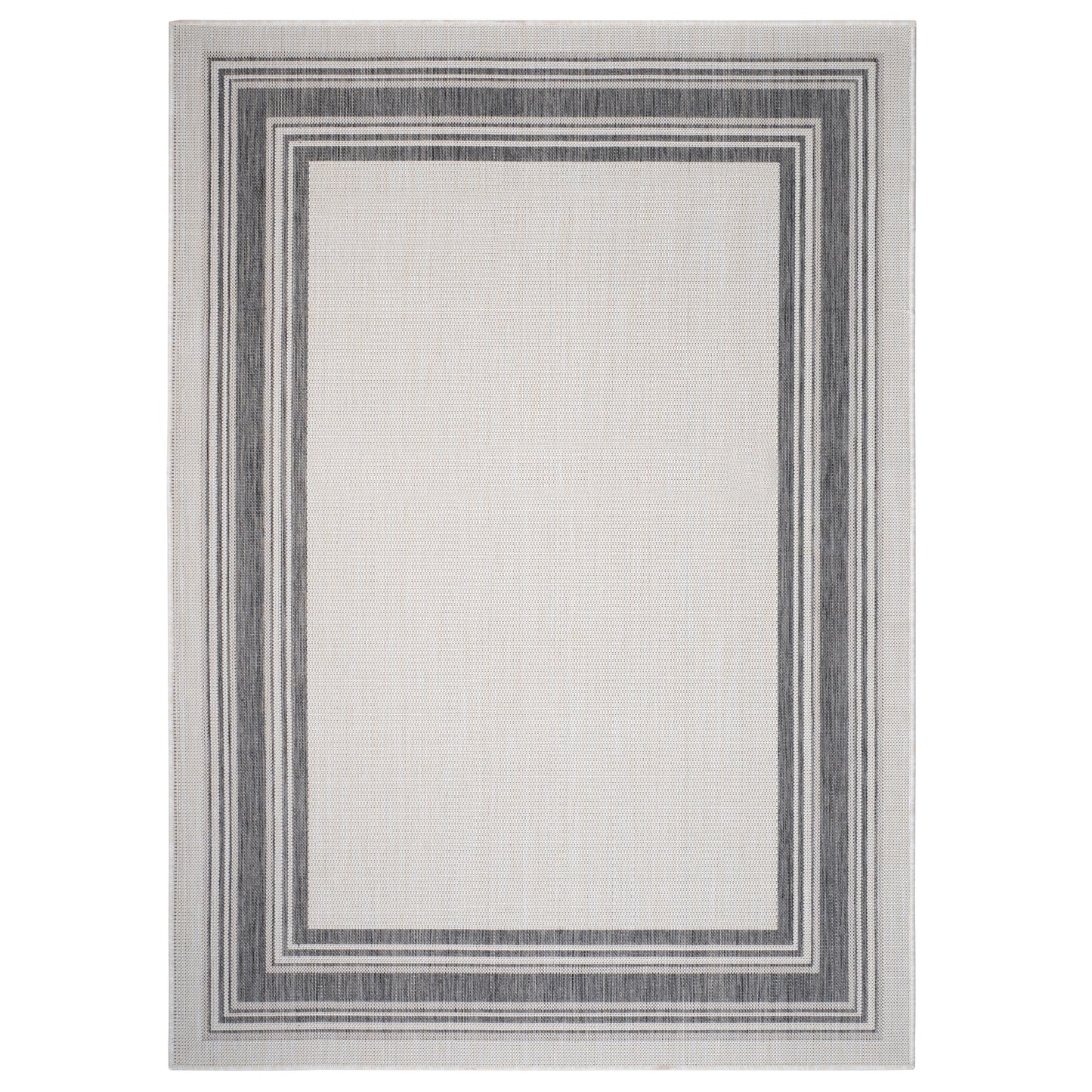 Kilimanjaro-81759 Transitional Power-Loomed White/Cream/Anthracite/Gray Polypropylene Indoor/Outdoor Area Rug - LR Home