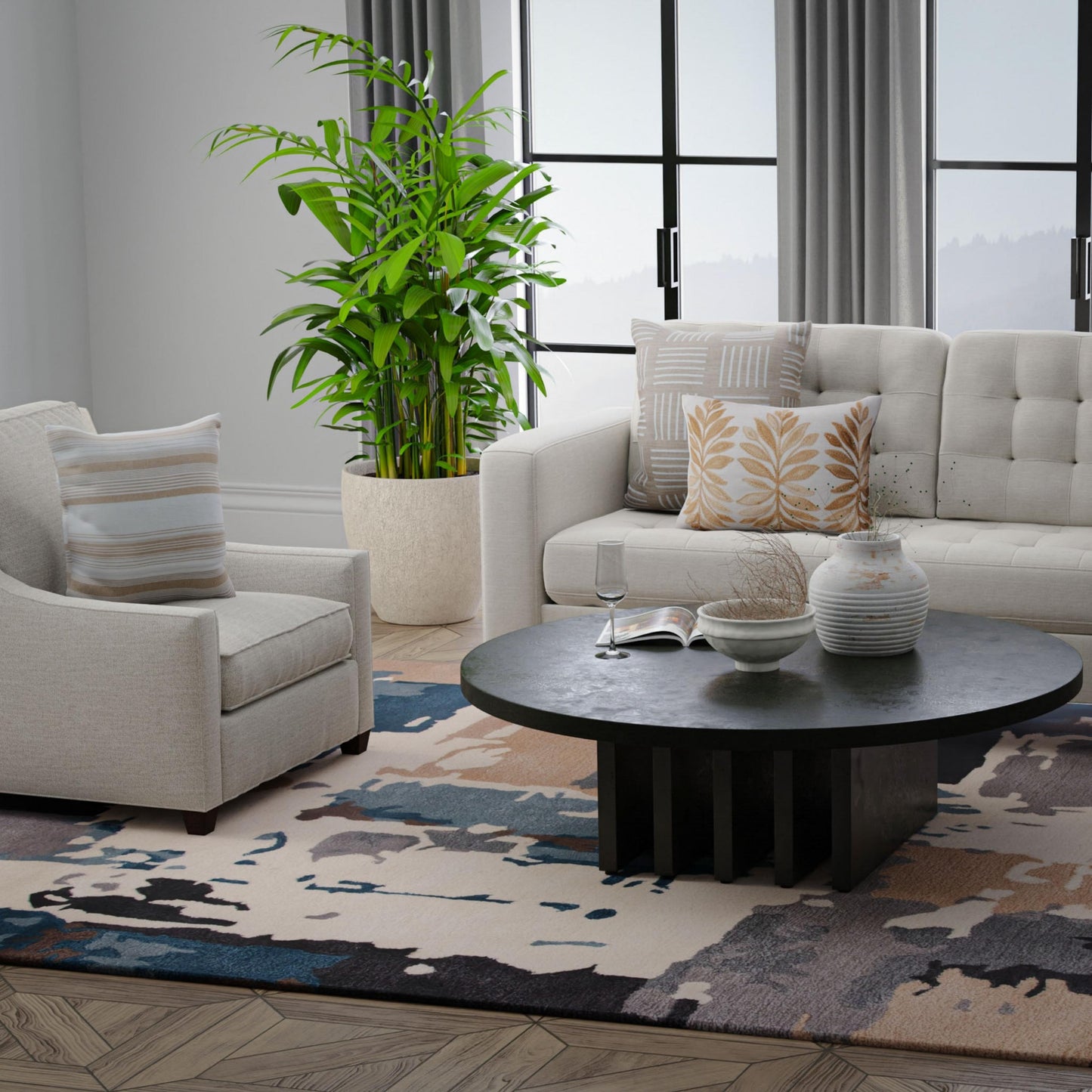 Kinetic KIN532 Blue Hand Tufted Rug - Rizzy