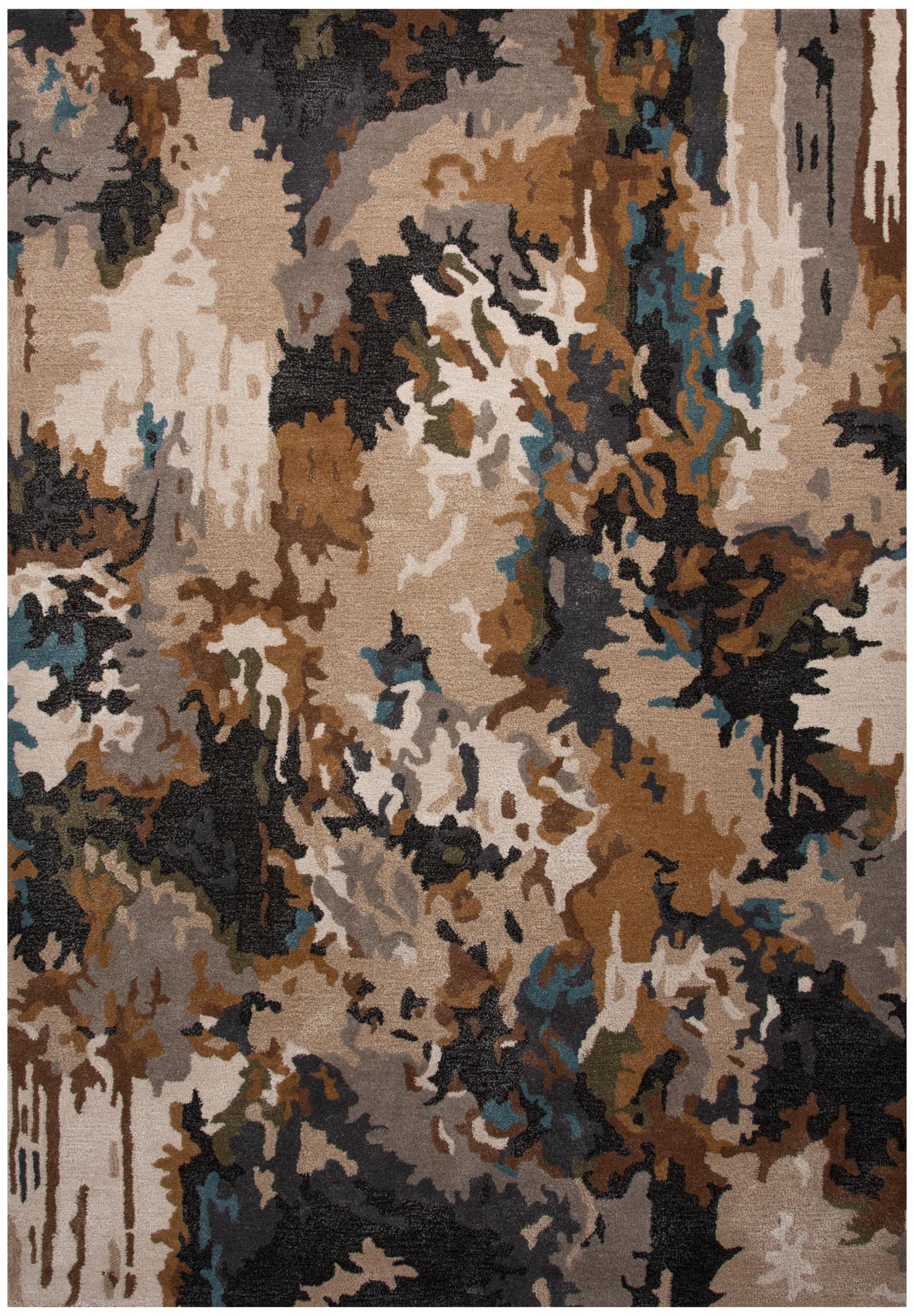 Kinetic KIN534 Tan/Multi Hand Tufted Rug - Rizzy