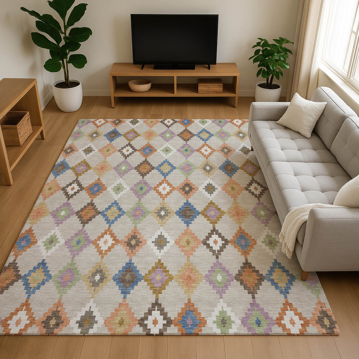 Luxury Washable Kenner KN10 Beige Rug