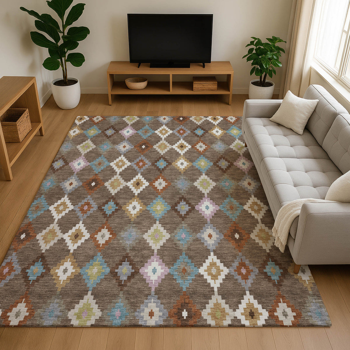 Luxury Washable Kenner KN10 Chocolate Rug