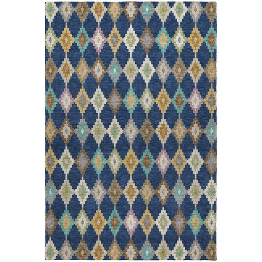 Luxury Washable Kenner KN10 Navy Rug