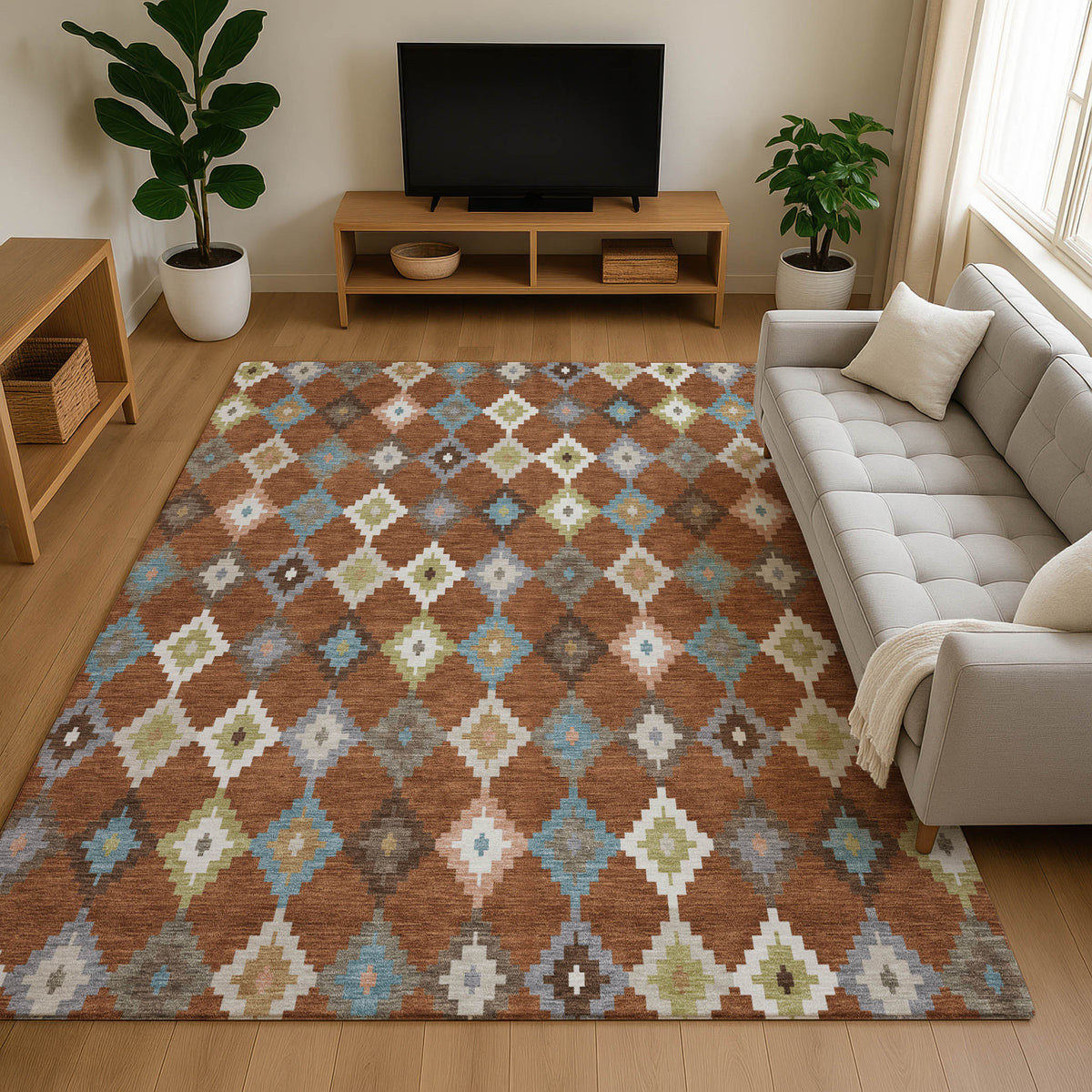 Luxury Washable Kenner KN10 Paprika Rug