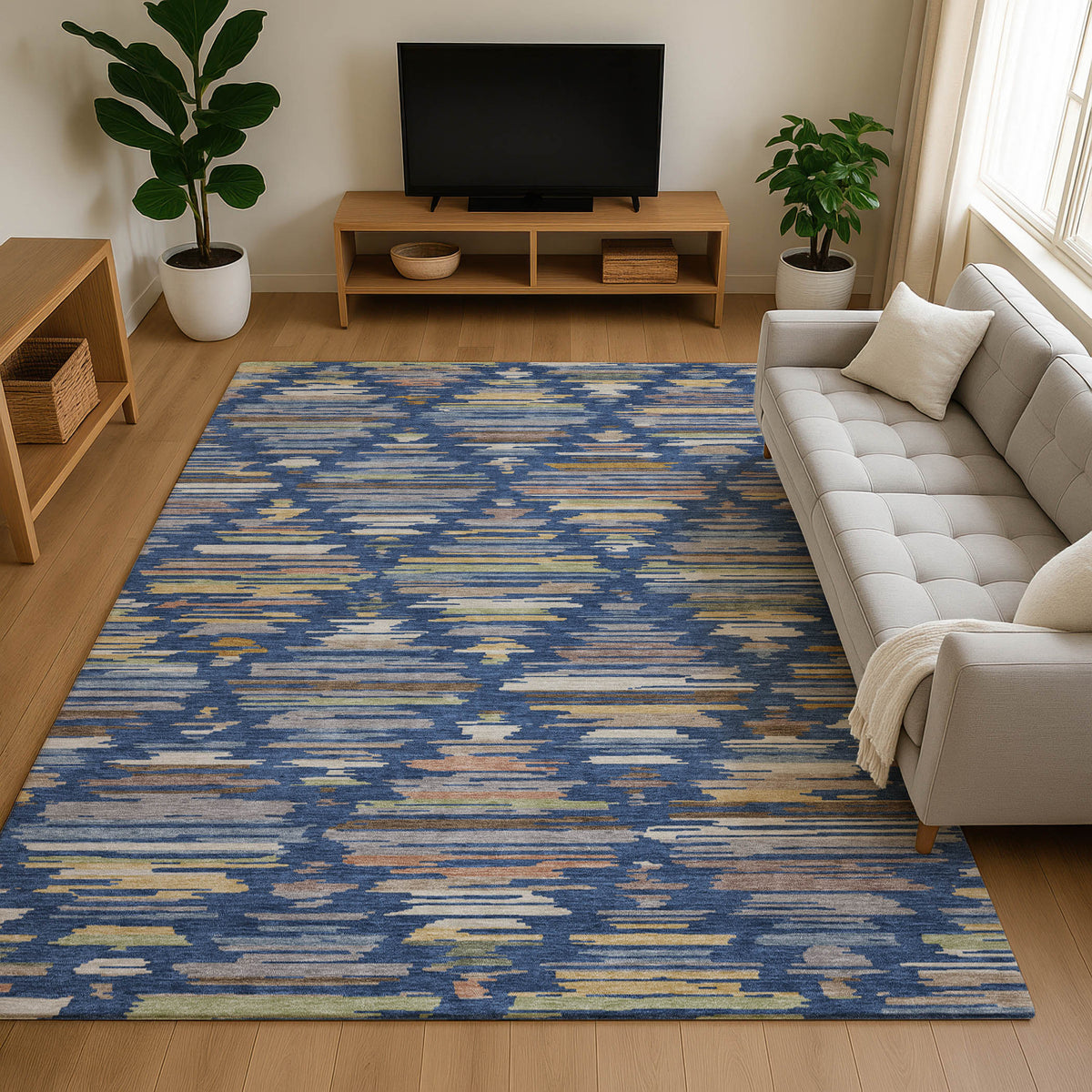 Luxury Washable Kenner KN2 Navy Rug