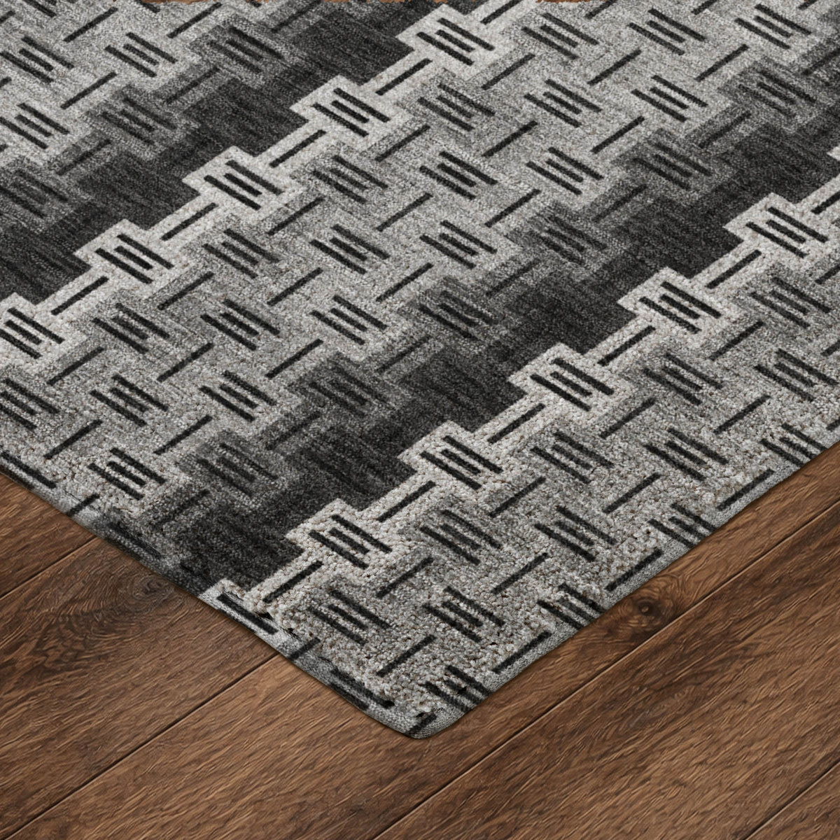 Luxury Washable Kenner KN3 Black Rug