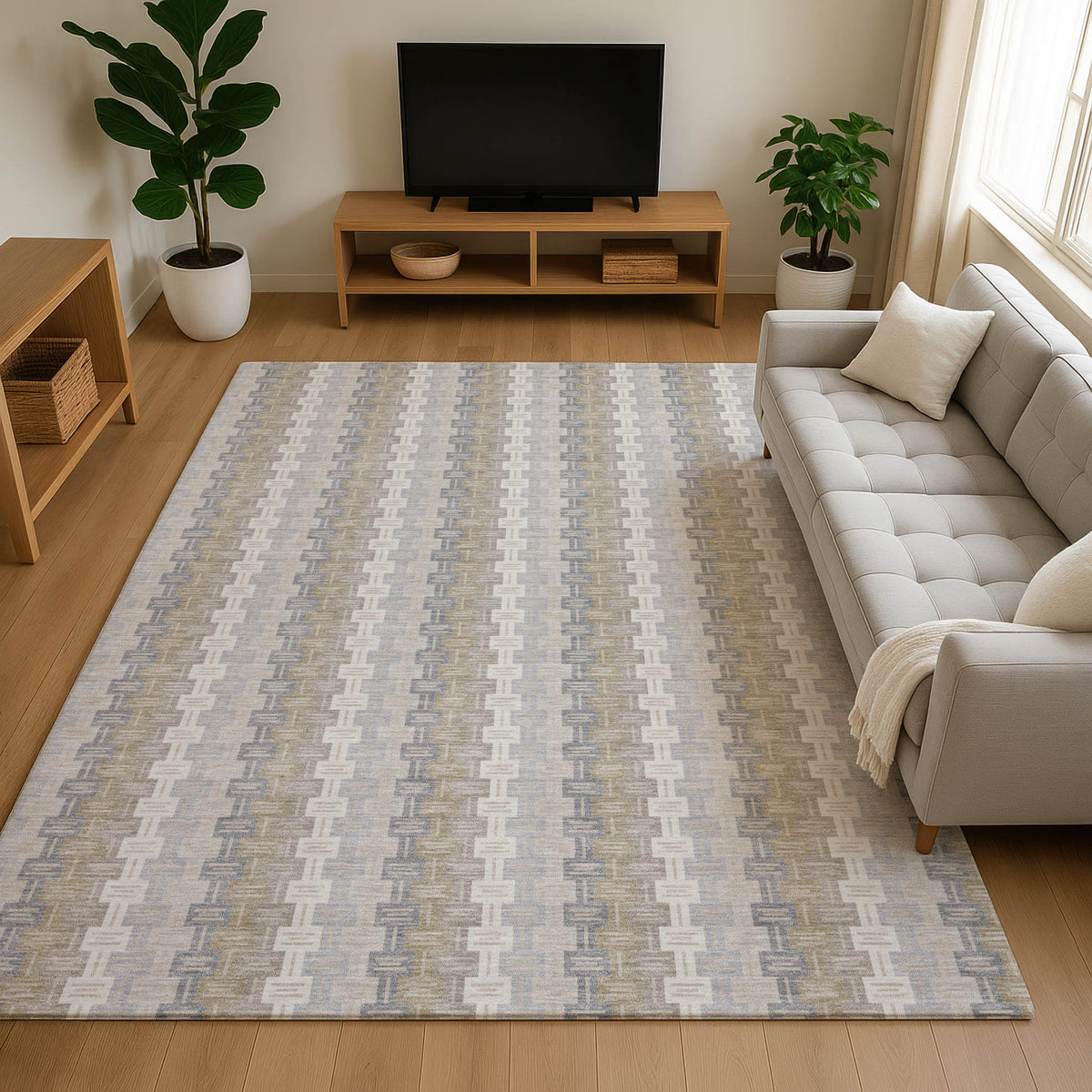 Luxury Washable Kenner KN3 Ivory Rug