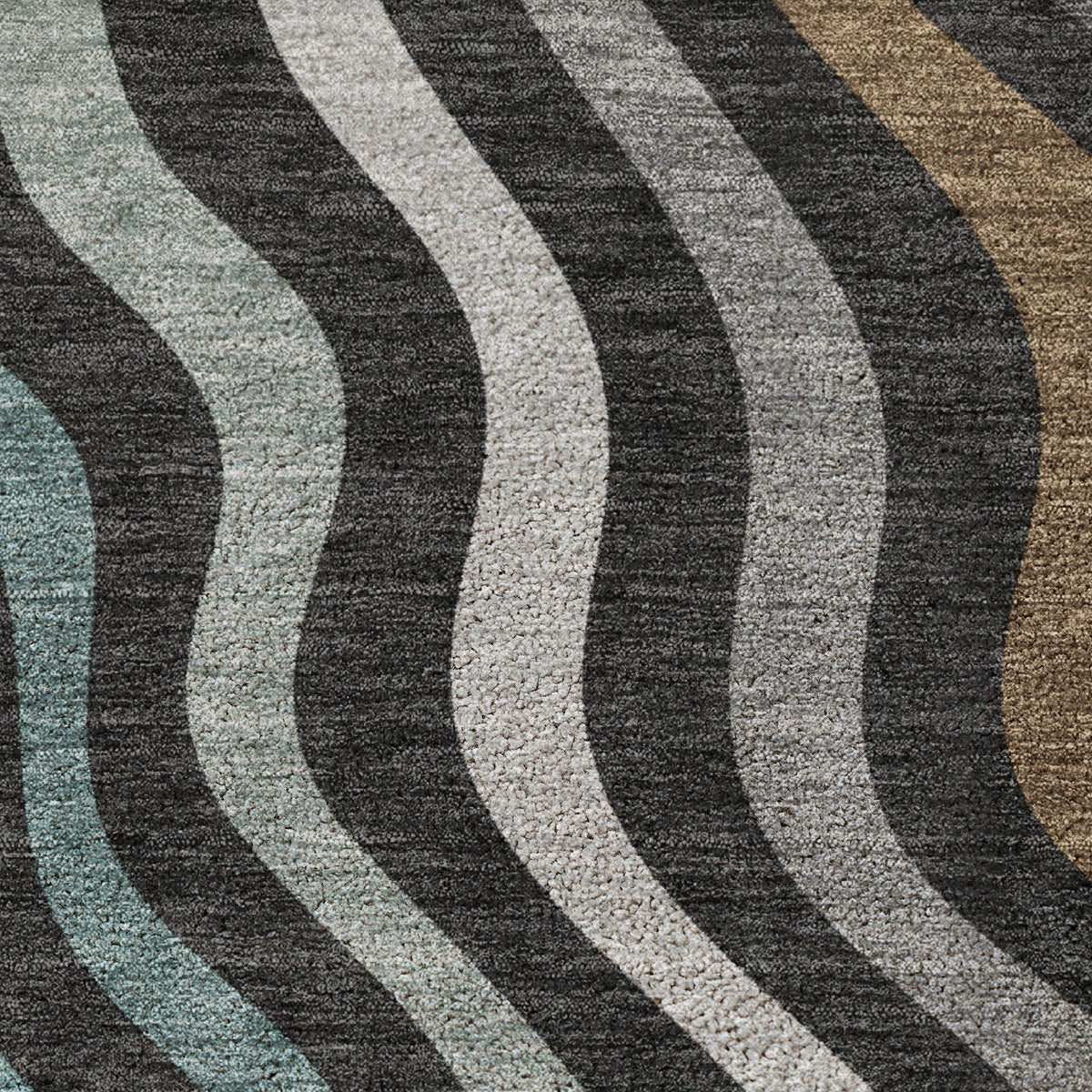 Luxury Washable Kenner KN4 Black Rug