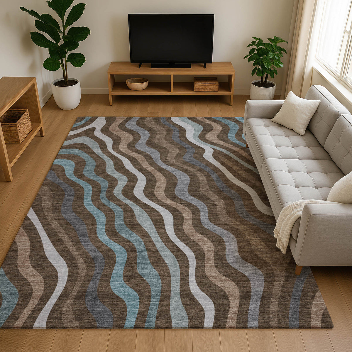 Luxury Washable Kenner KN4 Chocolate Rug