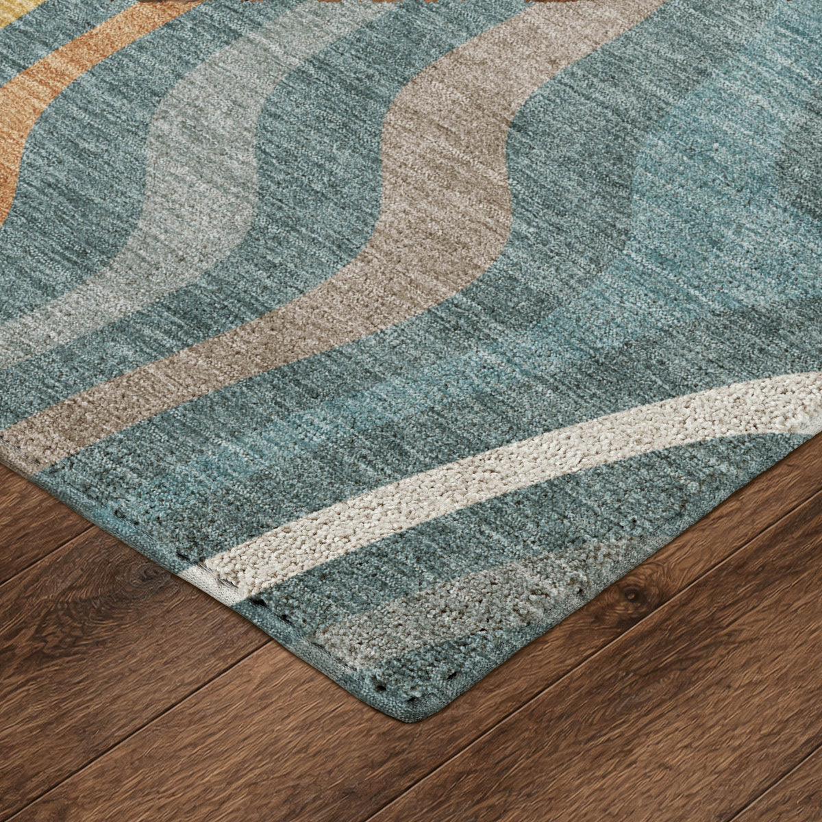 Luxury Washable Kenner KN4 Teal Rug