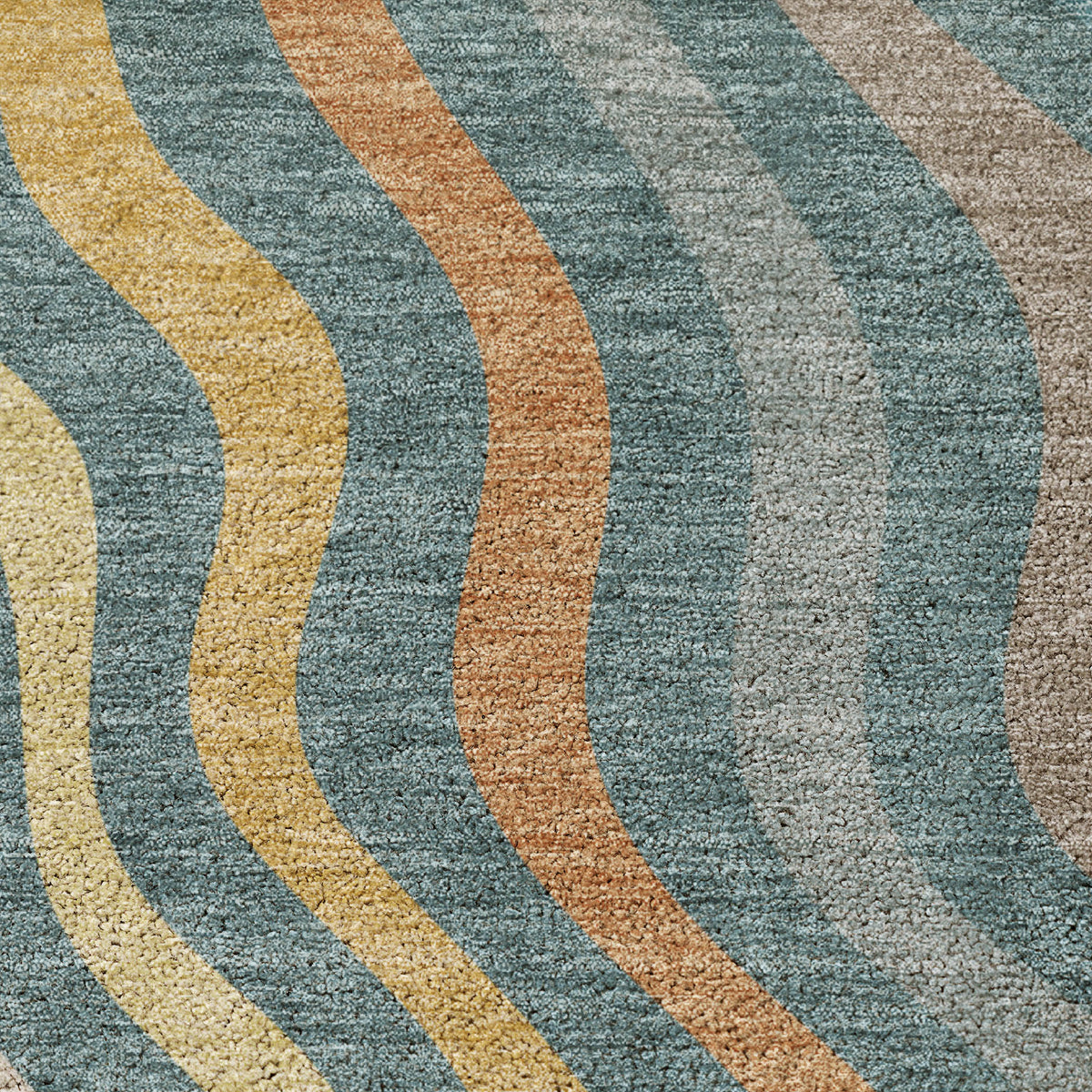 Luxury Washable Kenner KN4 Teal Rug