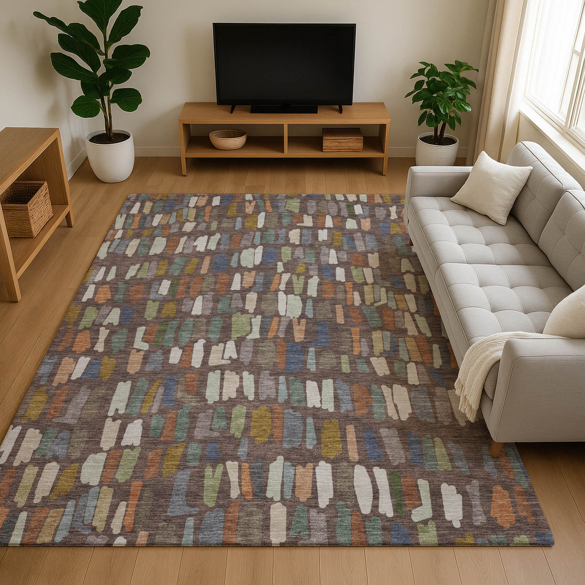Luxury Washable Kenner KN5 Chocolate Rug