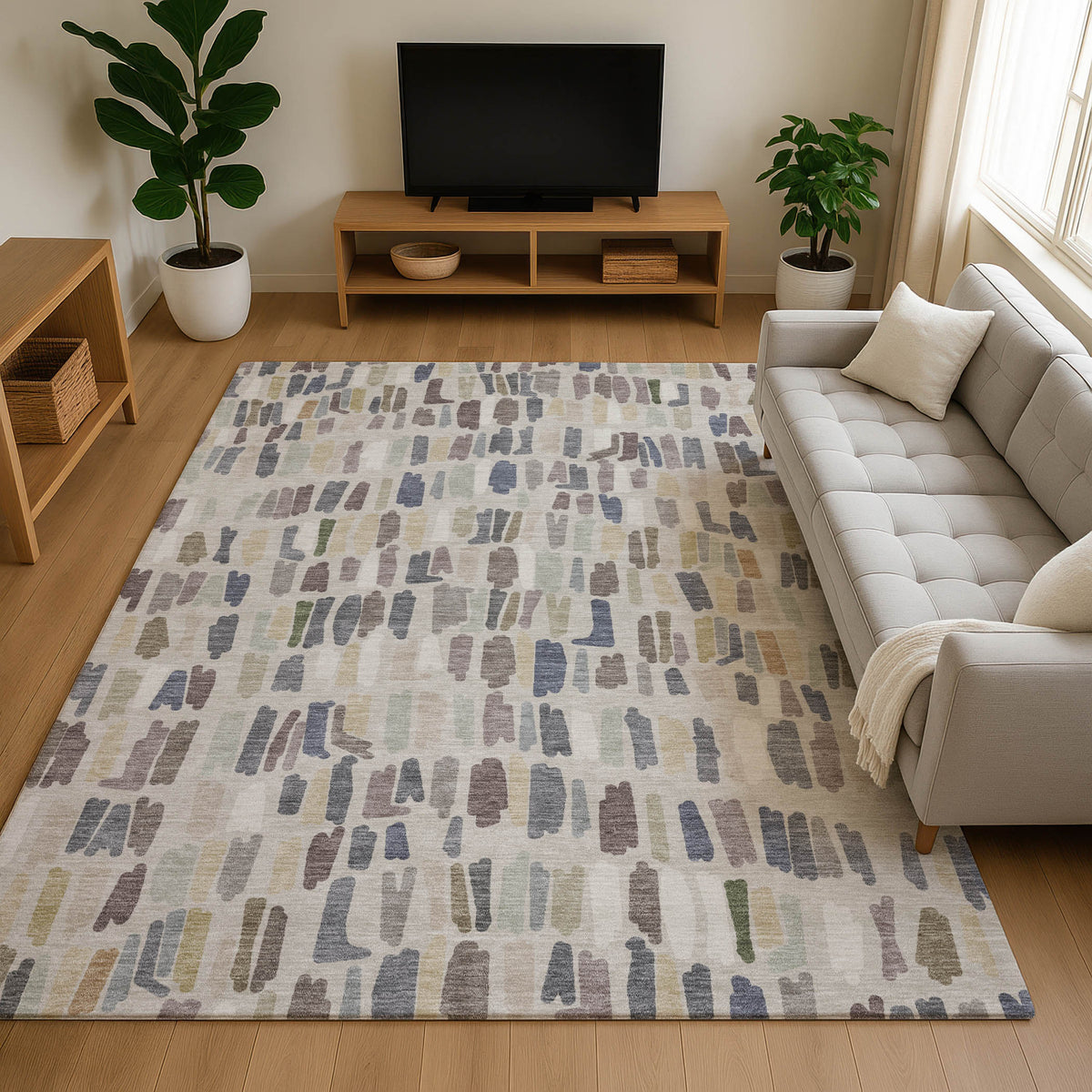 Luxury Washable Kenner KN5 Linen Rug