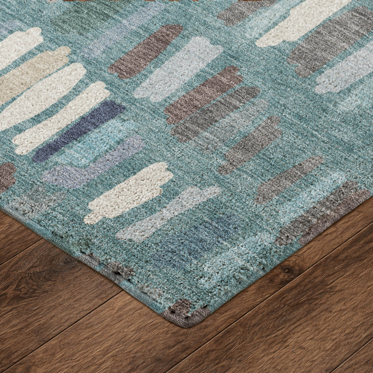 Luxury Washable Kenner KN5 Teal Rug