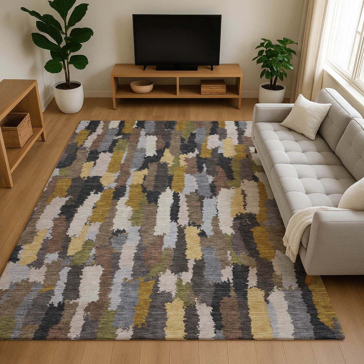 Luxury Washable Kenner KN6 Black Rug