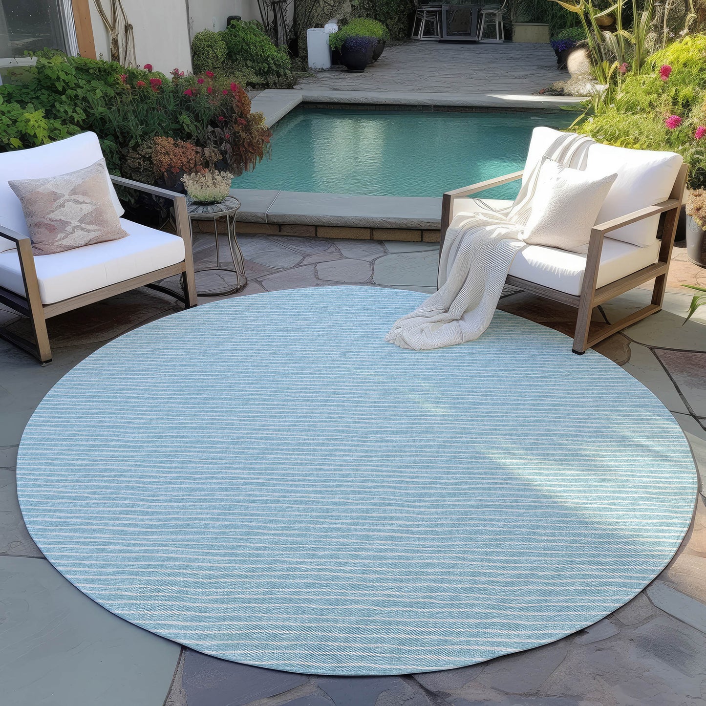 Machine Made Laidley LA1 Sky Blue - Dalyn Rugs