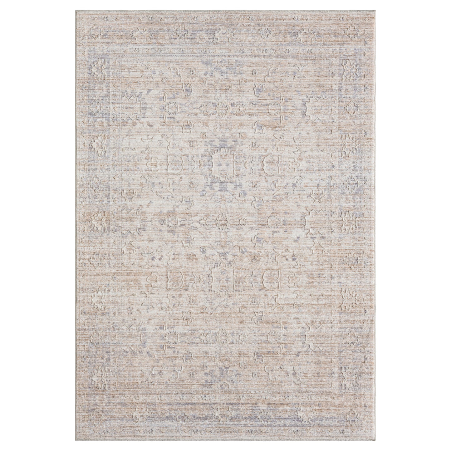 Lancaster-82299 Traditional Power-Loomed Gray Cotton Indoor Area Rug - LR Home